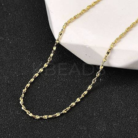 1.5MM Brass Oval Link Chain Necklaces NJEW-M108-17G-1