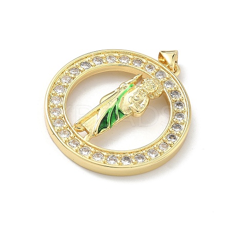 Brass Micro Pave Cubic Zirconia Pendants KK-H537-27A-G-1