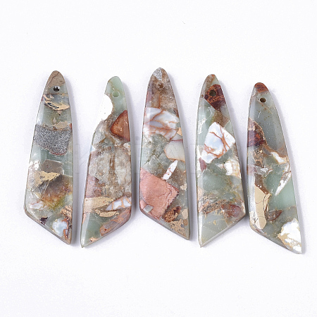 Synthetic Aqua Terra Jasper Pendants G-S366-009E-01-1