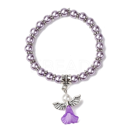 Lovely Wedding Dress Angel Bracelets for Kids BJEW-JB00727-09-1