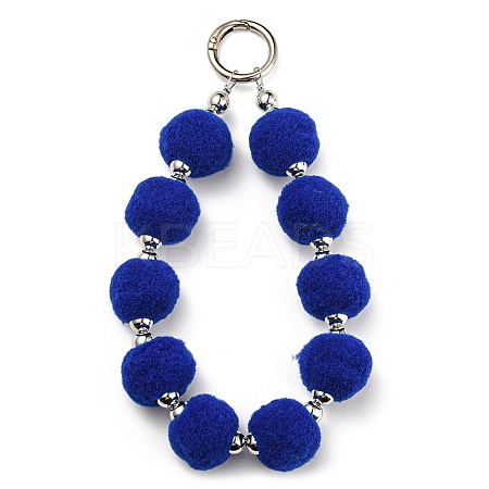 Phone Lanyard Universal Plush Ball Wrist Lanyard LS-HJEW-Q011-01E-P-1