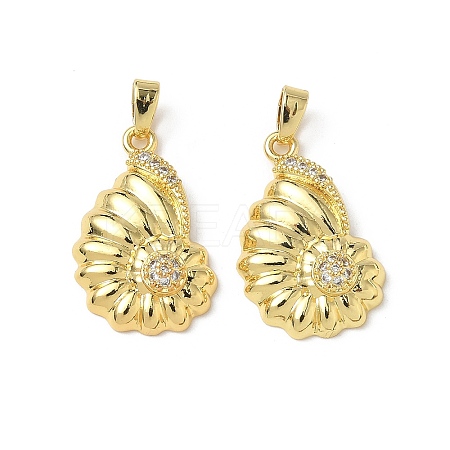 Brass Micro Pave Cubic Zirconia Pendants KK-I371-13G-1