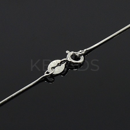 Anti-Tarnish Trendy Unisex Rhodium Plated 925 Sterling Silver Snake Chain Necklaces STER-M034-B-08-1
