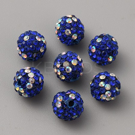 Polymer Clay Rhinestone Beads FIND-WH0419-40H-1