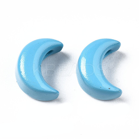 Spray Painted Brass Charms KK-Q252-005D-1