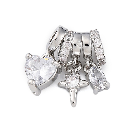 Brass Micro Pave Cubic Zirconia Pendants KK-P289-03P-1