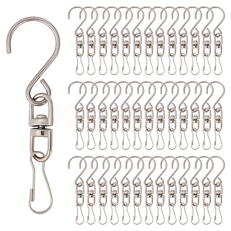 40Pcs S Shape Stainless Steel Hanger Hooks PALLOY-ME00023-1