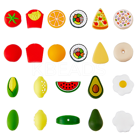 11Pcs 11 Style Food Grade Eco-Friendly Silicone Beads SIL-HY0001-08-1