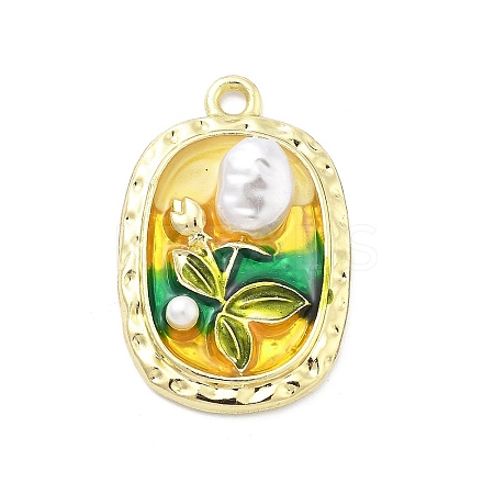 Alloy Enamel Pendants ENAM-R001-02G-02-1