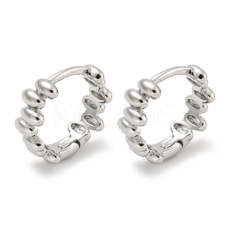 Brass Hoop Earrings EJEW-L211-010F-P-1