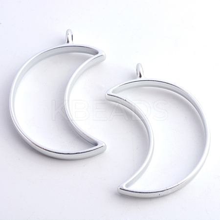 Matte Style Rack Plating Alloy Open Back Bezel Pendants PALLOY-S047-39B-FF-1