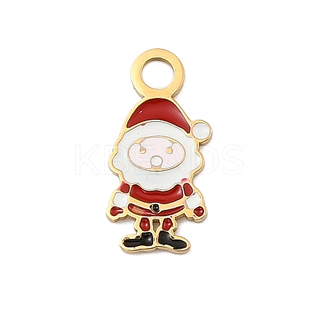 Christmas 304 Stainless Steel Enamel Pendants STAS-I356-02G-01-1