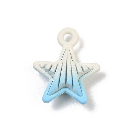 Spray Painted Alloy Pendants PALLOY-S038-05A-1