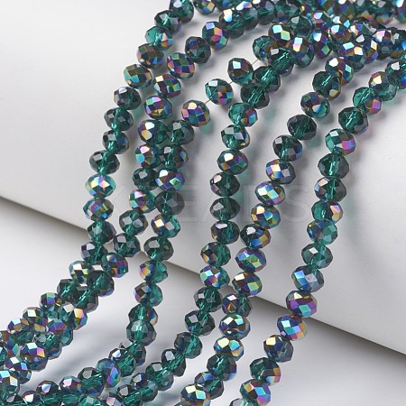 Electroplate Transparent Glass Beads Strands EGLA-A034-T4mm-Q15-1