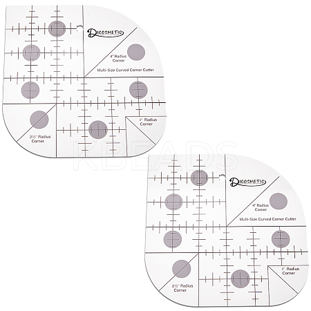2Pcs Transparent Acrylic Alignment T-Shirt Rulers AJEW-DC0002-17B-1