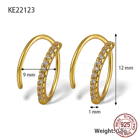 925 Sterling Silver Micro Pave Cubic Zirconia Hoop Earrings LS-CB9976-2-1