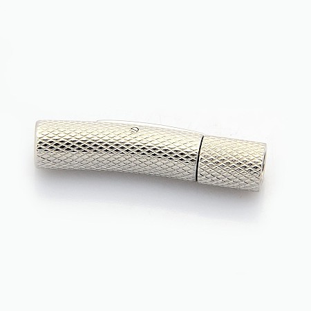 Tarnish Resistant Column 304 Stainless Steel Bayonet Necklace Clasps LS-STAS-O035-4mm-02-1