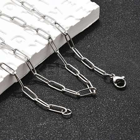 Non-Tarnish 304 Stainless Steel Paperclip Chains NJEW-G340-09P-1
