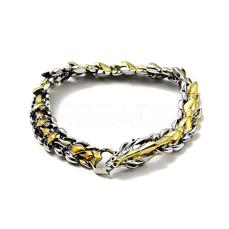 Men's Alloy Dragon Wrap Chain Bracelet LS-BJEW-A129-01-1