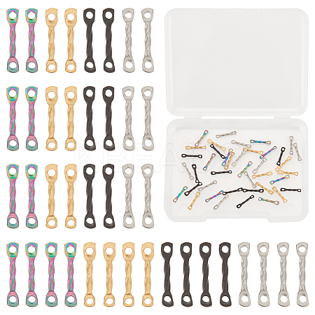 40Pcs 4 Colors Ion Plating(IP) 304 Stainless Steel Connector Charms STAS-UN0060-46-1