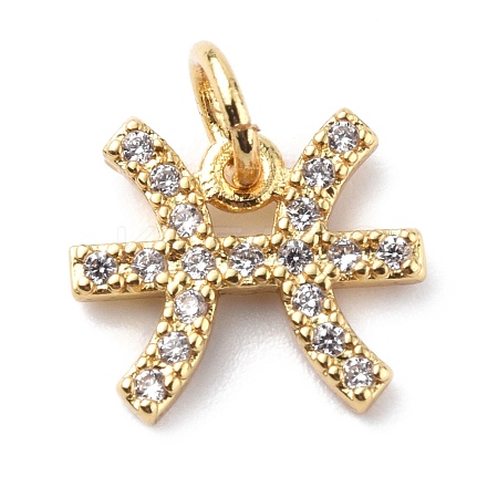 Brass Micro Pave Cubic Zirconia Charms X-ZIRC-F131-16G-12-1