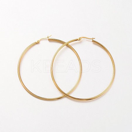 Ion Plating(IP) 304 Stainless Steel Hoop Earrings LS-EJEW-N0016-11G-I-1