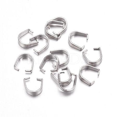 Tarnish Resistant 304 Stainless Steel Snap on Bails STAS-F117-15P-3x8mm-1