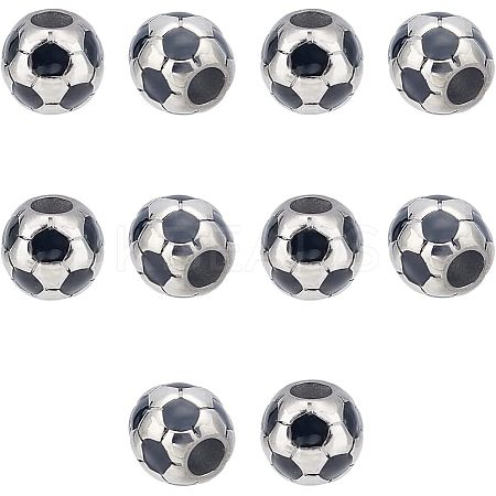10Pcs 304 Stainless Steel Enamel European Beads STAS-UN0040-13-1