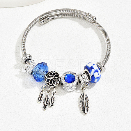 Non-Tarnish 201 Stainless Steel European Bracelet LS-OQ8559-5-1