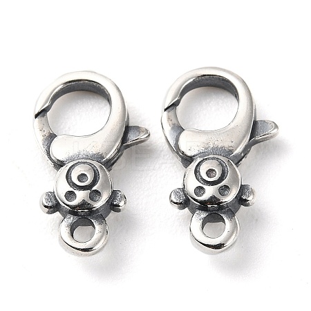 925 Thailand Sterling Silver Lobster Claw Clasp Rhinestone Settings STER-D003-05A-AS-1