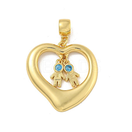 Brass Micro Pave Cubic Zirconia Pendants KK-N254-120C-G-1