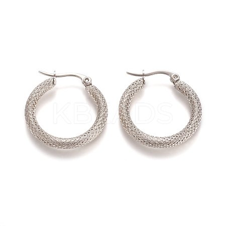 Tarnish Resistant 201 Stainless Steel Geometric Hoop Earrings LS-STAS-D171-12B-P-1