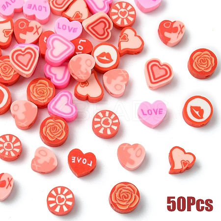 10 Styles Handmade Polymer Clay Beads CLAY-YW0002-17A-1