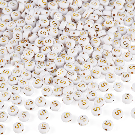 500Pcs Plating Acrylic Beads PACR-TADJ0001-01S-1