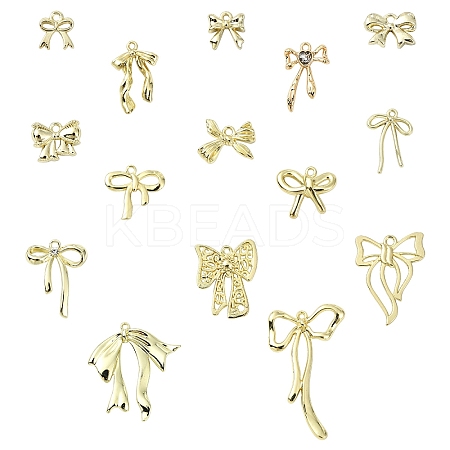 15Pcs 15 Styles Rack Plating Alloy Pendants FIND-YW0006-53G-1