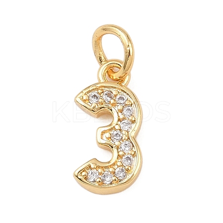 Brass Micro Pave Clear Cubic Zirconia Charms KK-G544-04G-03-1