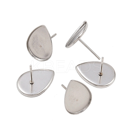 Tarnish Resistant 304 Stainless Steel Stud Earring Settings X-STAS-Q170-13-1