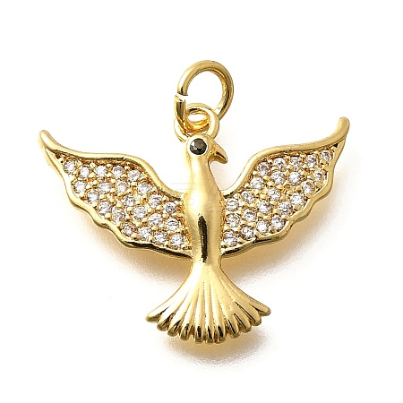 Brass Micro Pave Cubic Zirconia Pendants KK-B128-12G-05-1