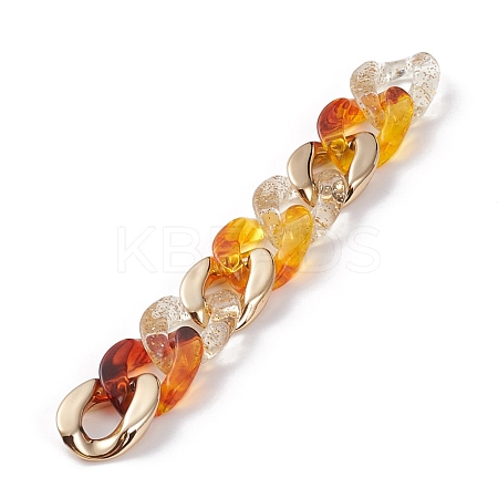 Handmade Glitter Powder Transparent Acrylic Curb Chains AJEW-JB00867-1