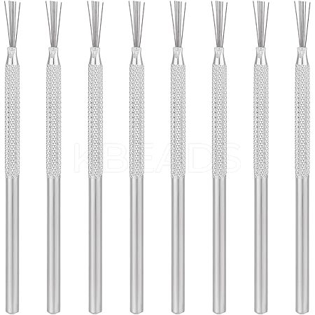 8Pcs Stainless Steel Clay Pottery Sculpture Feather Wire Texture Tool DIY-UN0003-25-1