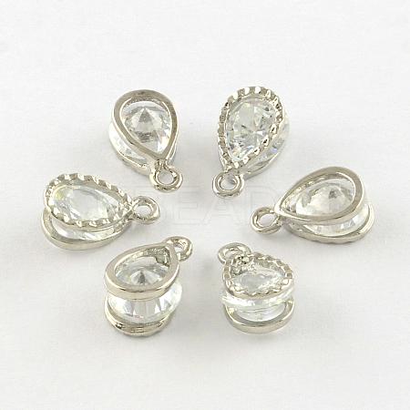Teardrop Alloy Charms LS-X-ZIRC-R007-038A-02-1