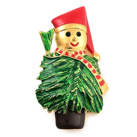 Christmas Theme Alloy Enamel Brooches JEWB-S022-05C-G-1