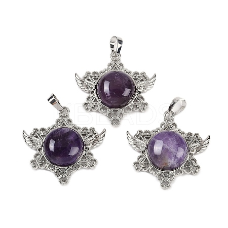 Natural Amethyst Pendants G-I366-02P-19-1