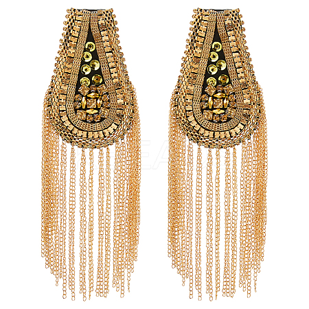 2Pcs Iron & Glass Epaulettes Costume Accessories DIY-FH0009-04A-1