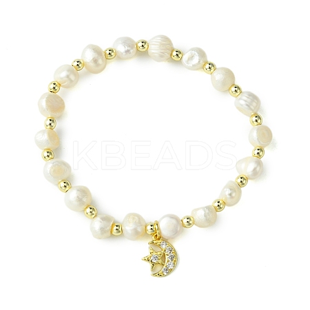 Natural Cultured Freshwater Pearl Beads Stretch Bracelets BJEW-JB10739-1