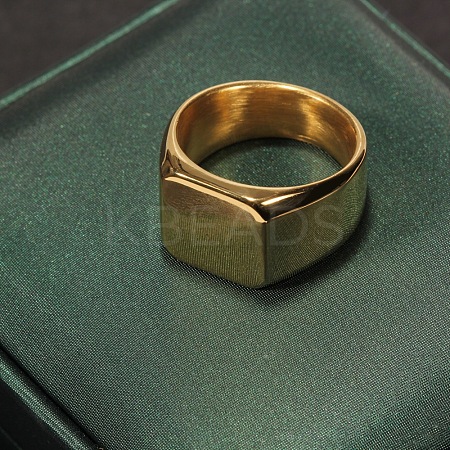 Square 304 Stainless Steel Finger Rings WGB1DFB-30-1