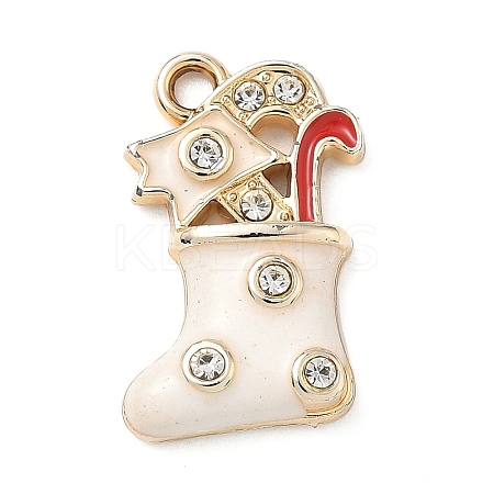 Christmas Themes Alloy Rhinestone Pendants PALLOY-P313-02D-G-1