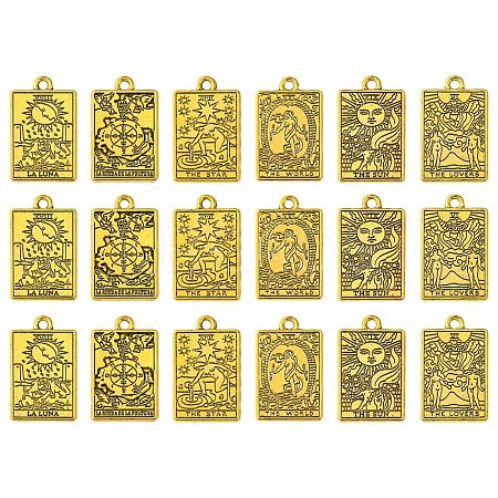 18Pcs 6 Styles Zinc Tibetan Style Alloy Pendants FIND-YW0004-70A-1
