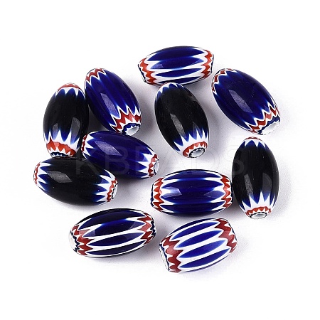 Handmade Millefiori Glass Barrel Beads LA-N002-09F-1