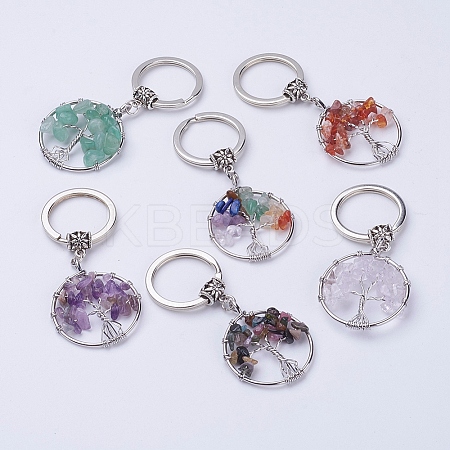 Natural/Synthetic Mixed Stone Keychain KEYC-E023-03-1